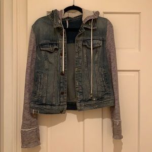 Free People Jean sweatshirt jacket